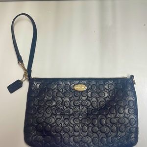 Coach navy wristlet